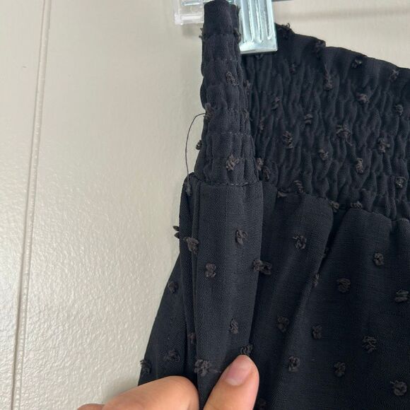 Miss Me NWT Black Swiss Dot Crochet Wide Leg Pants Size Large - Picture 14 of 15